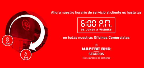 MAPFRE BHD Seguros extiende horario de servicio